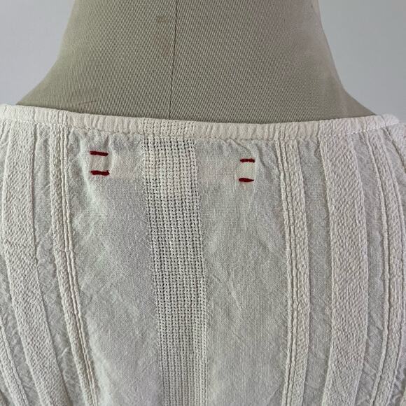 Xirena Tessa Ivory Textured Gauze Cotton V Neck Dress Wmns XS boho minimalist - Picture 8 of 11